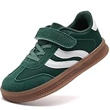 Girls Shoes Kids Tennis Running Shoes Slip on Girls Fashion Sneakers Boys Casual Shoe Adjustable Athletic Lightweight Sneakers Green Size 2.5