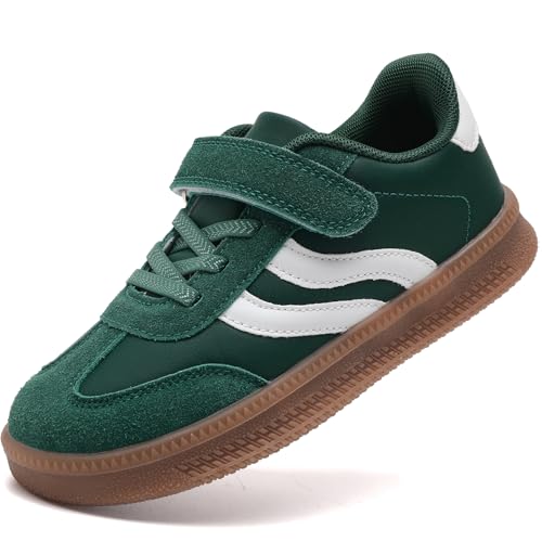 Girls Shoes Kids Tennis Running Shoes Slip on Girls Fashion Sneakers Boys Casual Shoe Adjustable Athletic Lightweight Sneakers Green Size 2.5