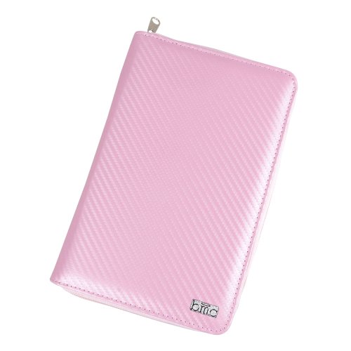 Nail Art Stamping Plates Zippered Cosmetic Synthetic Leather Storage Case Organizer Holder - BUBBLE GUM PINK
