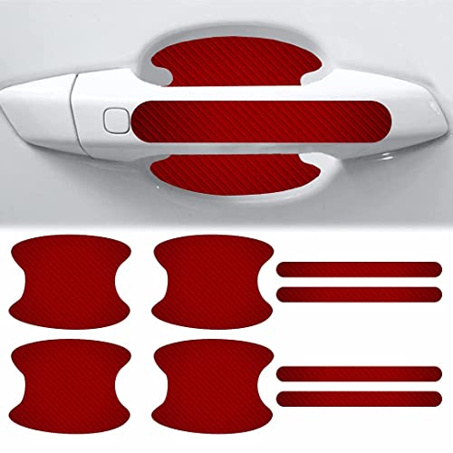 Image of CVANU Car Door Handle & Door Bowl Pack of 8 Anti-Scratch Guard Protective Cover Red Self-Adhesive Vinyl Sticker Cv2