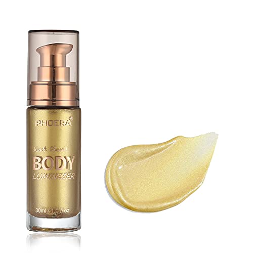 2Pcs Liquid Illuminator, Body Highlighter Makeup Smooth Shimmer Glow Liquid Foundation for Face & Body, Great Choice and Gift for Girls Woman.