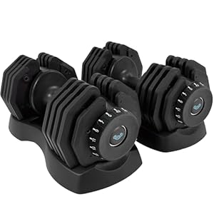 BRAINGAIN Adjustable Dumbbells Set 12.5kg / 24kg / 40kg Pair | Space Saving Adjustable Weights for Home Gym | Multiple Dumbbells in One | Smart Click Technology