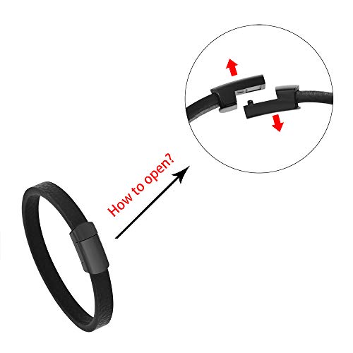 Geoffrey Beene Men's Genuine Pebbled Leather Bracelet with Stainless Steel Closure3