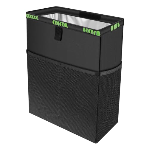 Basurero para coche impermeable cubo colgante y bolsa de almacenamiento portátil negra para autos