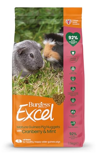 Burgess Excel Guinea Pig Food with Cranberry & Mint for Mature Pets - 1.5kg Nuggets