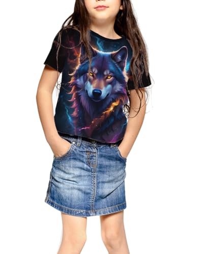 Image of Ainuno Graphic Tees for Boys Girls Kids 7-14Y, Summer Short Sleeve T Shirt Cool 3D Print