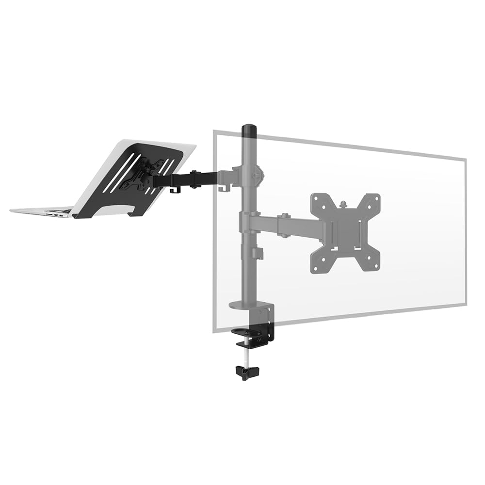 Audizio CMA10L - Support Écran 13-32 pouces et Ordinateur Portable - Réglable en Hauteur, Inclinable, VESA 75/100, Poids maximal de 8 kg, Idéal pour Ajuster la Position de votre Écran de PC