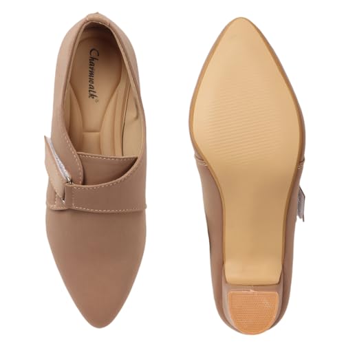 Image of Stylish Comfortable Block Pump Heels Perfect for Winter, Elegant Party Black and Brown Sandals for Womens & Girls