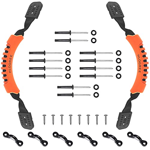 HLOGREE Kayak Handles 2 Pack Orange Kayak Carry Handle with Rivets Kayak Replacement Handles Kayak Handles for Emotion/Pelican/Hobie/Lifetime/sit on top/Ocean/Wilderness Accessories Kayak Parts