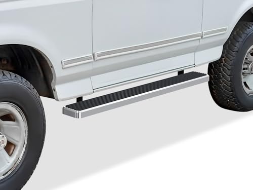 APS Running Boards 6 inches Compatible with Ford F-Series Bronco 1980-1996 Regular Cab (Will Not Fit Factory Reinforced Heavy Duty Frames) 304 Stainless Steel (Nerf Bars Side Steps Side Bars)