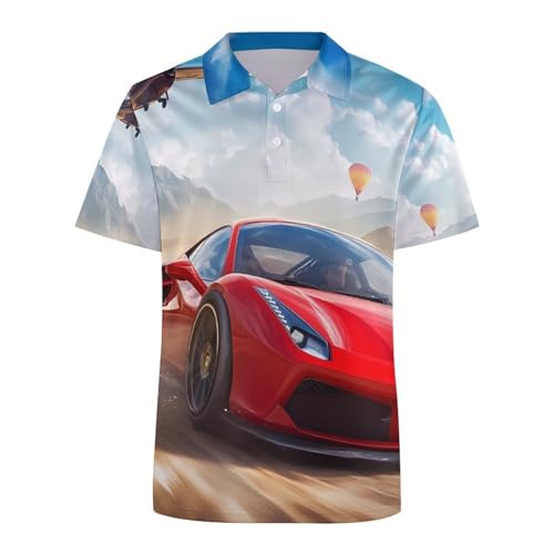 Camiseta polo de manga corta para mujer Car Racing transpirable para ocio diario 5