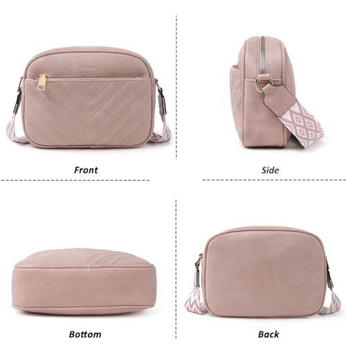 Image of TANTOMI Crossbody Purses for Women Leather Purse Shoulder Handbags with Wide Strap, Small Crossbody Bags for Women Travel