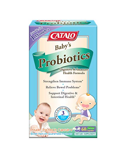 CATALO Baby Probiotics - with Probiotic & Prebiotics, Gentle for Kids & Toddlers, Blister-Sealed for Freshness, No Refrigeration Needed - 60 Vegetarian Capsules