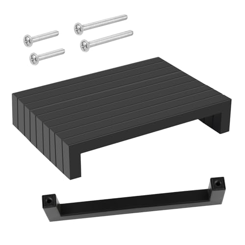 RISVOWO Lot de 10 Poignee de Meuble Cuisine, Poignée Meuble Espacement des Trous de 160mm, Poignet de Porte Cuisine en Acier Inoxydable, Noir Poignées pour...