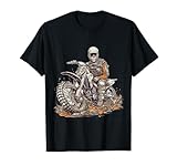 Skeleton Riding Motorcycle Halloween Dirt Bike Motocross T-Shirt