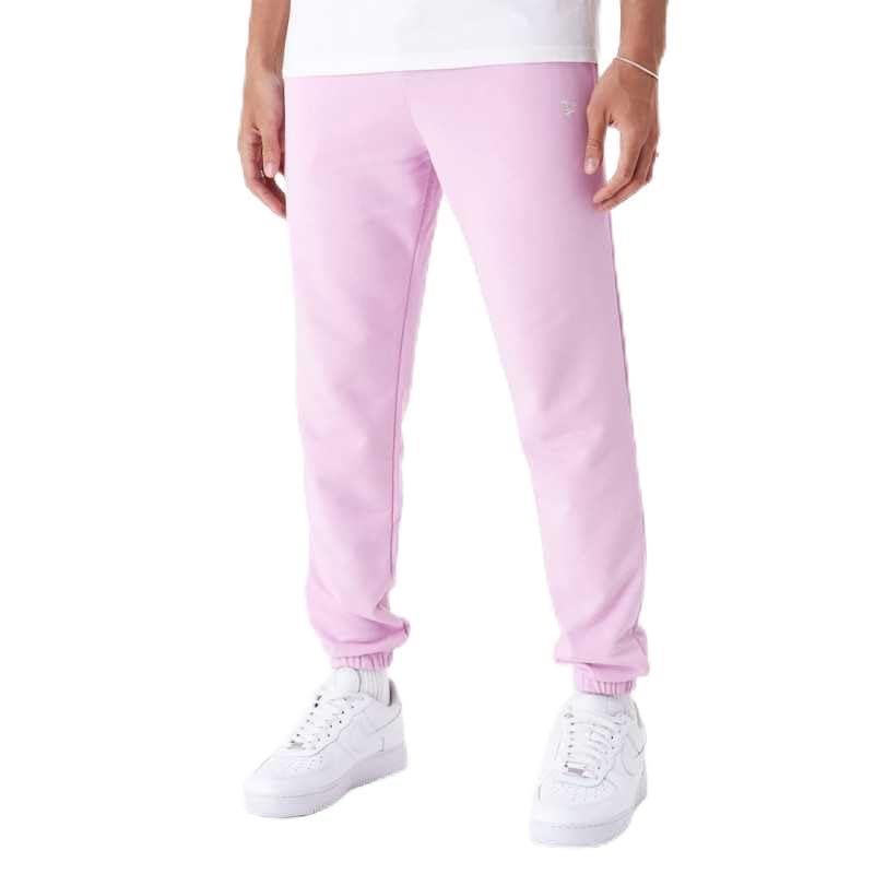 Pantalon New Era rose coupe ajustée League Essential avec finitions bords-côtes et logo brodé