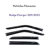 KPY Window Visor for 2011-2023 Dodge Charger, Tape-On Rain Guard Window Deflectors Vent Visor Shades, 2011 2012 2013 2014 2015 2016 2017 2018 2019 2020 2021 2022 2023 #1