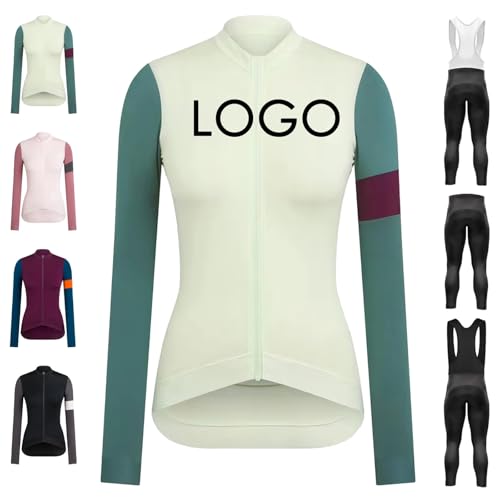 Maillot de Ciclismo Personalizado para Mujer Camiseta de Manga Larga de Secado Rápido Calidez Invernal con Logotipo del Equipo(A)