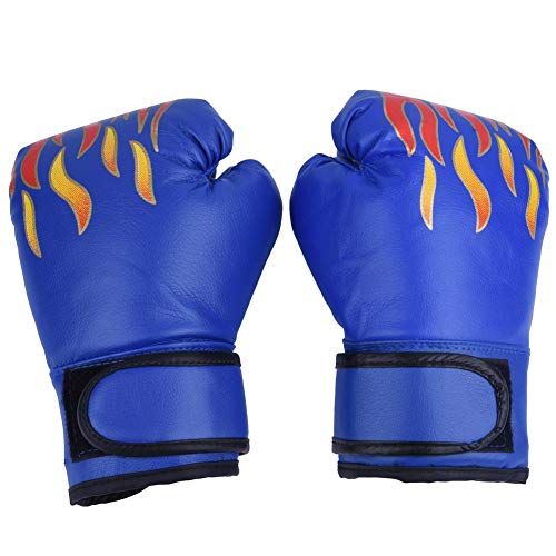 BOROCO Guantes de Boxeo para niños - 7-13 años Guantes de Boxeo para niños de Muay, Tren Muay, Thai, Kick-Boxing, Saco de Boxeo y Sparring 1 par(Azul)