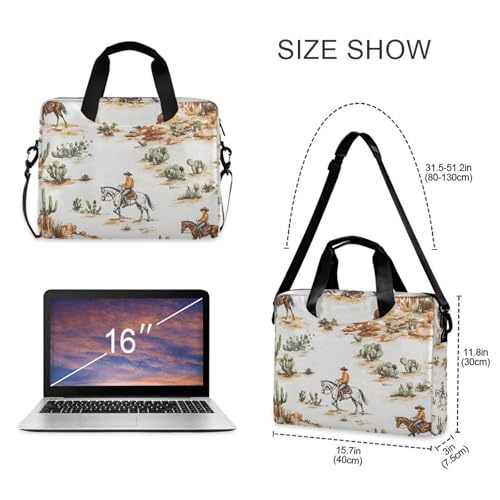 Maletín portátil con diseño western para laptop 13-15.6 pulgadas miniatura 5