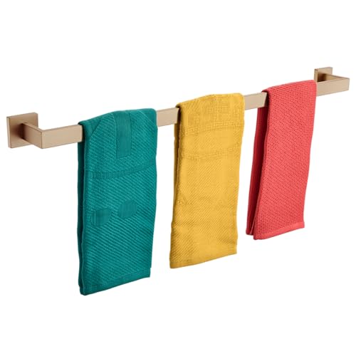 Image of KOKOSIRI 32-Inch Towel Rack for Bathroom Kitchen Towel Rails Wall Mount SUS304 Stainless Steel Towels Holder, Champagne Bronze B4003CPG-L32