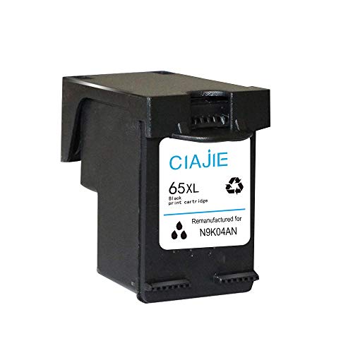CIAJIE Re-Manufactured Ink Cartridge Replacement for HP 65XL 65 XL Work with HP Envy 5055 5052 5058 DeskJet 3755 3752 2652 2655 2622 3720 3722 2624 3758 AMP 100 Printer (1 Black)