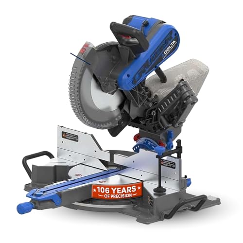 Delta 12” Dual Bevel Sliding Cruzer Miter Saw, 15-Amp Powerful Motor, 18” Crosscut Capacity, 4000 RPM Speed, Precision Woodworking Tool with Dust Collection System, Corded Electric Saw
