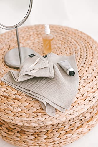 Thing Stories Wash Cloths For Your Face - Pure 100% Flax Linen Washcloths - 4-Pack 10X10-Inch Linen Face Cloths - Natural Fiber Wash Clothes For Bathroom thumb #7