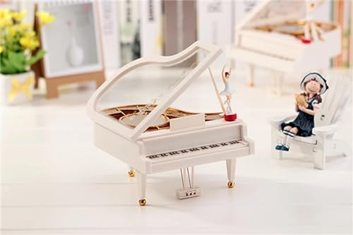 Image of AUGEN Exclusive Music Box Musical 360 rotatable Carousel Children's Wooden Men and Women Birthday Creative Christmas Valentine's Day Gift Home Decoration (Piano)