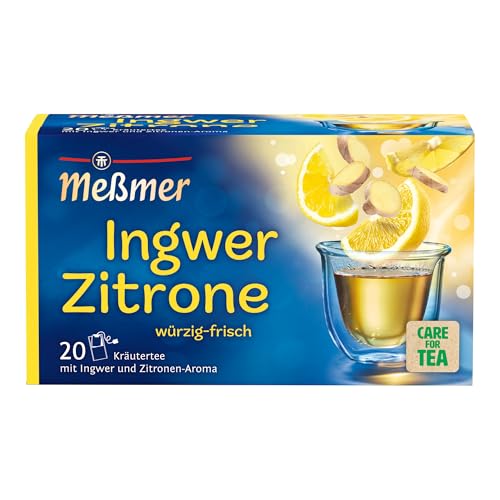 Meßmer Ingwer-Zitrone | 20 Teebeutel | Vegan | Glutenfrei | Laktosefrei