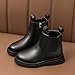 Girls Chelsea Boots Leather Ankle Boots Toddler Winter Shoes Warm Lined Slip On Fashion Dress Casual Flat Booties