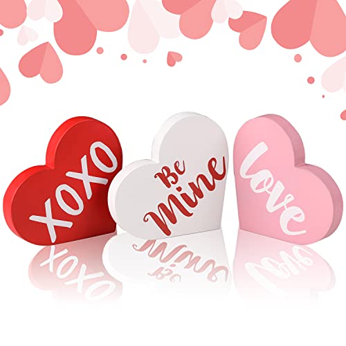 Valentine's Day Decorations, Wood Heart Shaped Sign, Freestanding...