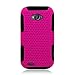 AIMO Progressive Hybrid Gummy Mesh Defense Case for ZTE Savvy Z750C [Straight Talk, Net10] - (Black / Pink)
