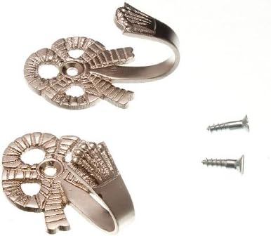 8 Pairs Curtain Tie Back Hold Back Hooks Bow 45Mm Matt Chrome + Screws