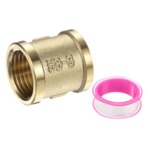 PATIKIL Conector De Latón Para Tuberías, Roscado Hembra BSP 1/2' X Hembra BSP 1/2', Adaptador Hexagonal Para Sistemas De Gas, Agua Y Refrigeración