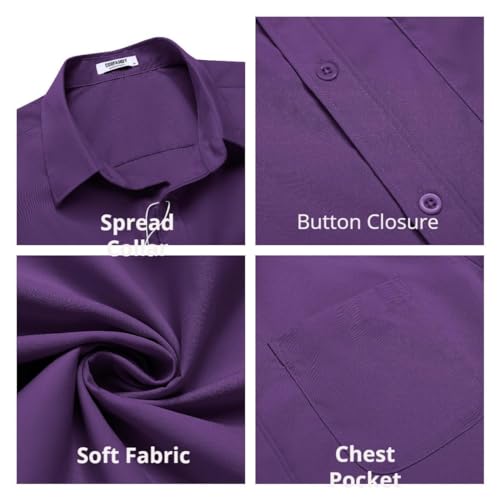 Image of COOFANDY Mens Short Sleeve Casual Button Down Shirts Summer Untucked Dress Shirts with Pocket