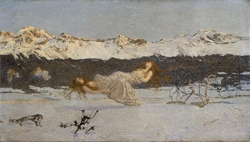 Tableau salon abstrait Il Castigo Delle Lussuriose de Segantini 60x90cm