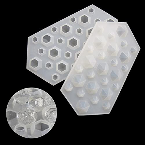 Dd-Life 2Pcs 3D Diamond Gem Silicone Mold, Clear Silicone Mold For Making Clay Resin Epoxy Crafting Projects #TOP5