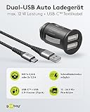 Goobay 64802 2-portowa ładowarka USB 2,4 A – podwójny adapter do zapalniczki samochodowej – podwójna ładowarka samochodowa – nadaje się do samochodów osobowych i ciężarowych (12 V/24 V) w zestawie