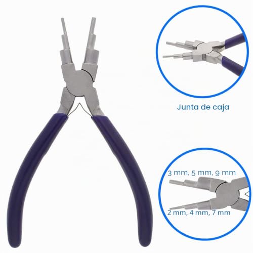 Miniatura 6 de Mmobiel - Pinza Para Doblar Los Hilos Para Hacer Joyas De 2 A 9 Mm, 6 Hebillas De Cintura Y Anillos De Fijación De Acero Inoxidable Con Un Mango Muy Cómodo