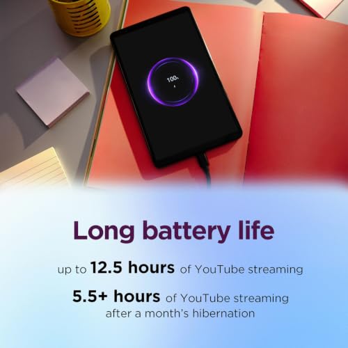 Image of Lenovo Tab One 8.7 inch HD Tablet, 4GB RAM 128GB Storage(eMMC+64GB SD), 60Hz | MediaTek Processor, Android 14, Dolby Atmos Dual Speakers, Long Battery Life, Wi-Fi, Light, Portable, Luna Grey