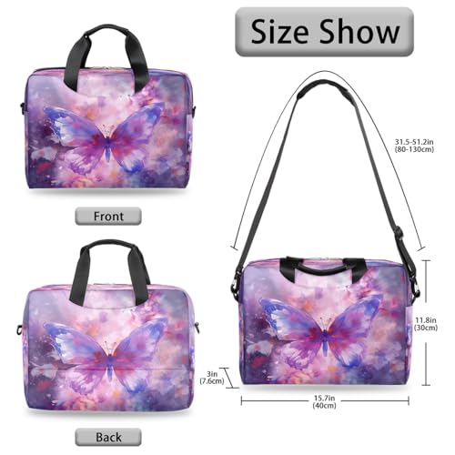 Maletín para portátil 15.6-16" color violeta con diseño mariposa miniatura 6
