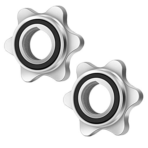 Lamoutor 2/4Pcs Anti-Slip Hex Nut 25mm Spin-Lock Collar Screw for Barbell Dumbbell Weight Lifting