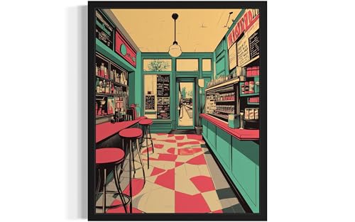 Vintage Store Pop Art Print Poster, Retro Wall Art Decor