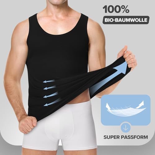 Gutable Unterhemd Herren Tank Top Männer Baumwolle Unterhemden Feinripp Tanktop Muskelshirt Herrenunterhemd Achselshirts Men Träger Shirts 3er Pack (1 Schwarz + 1 Marineblau + 1 Olive,S) 3