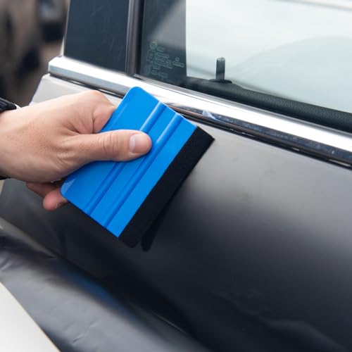 Image of AMZDEPOT Squeegee for Vinyl, 4 Inch, Black and Dark Blue, 2 Pcs