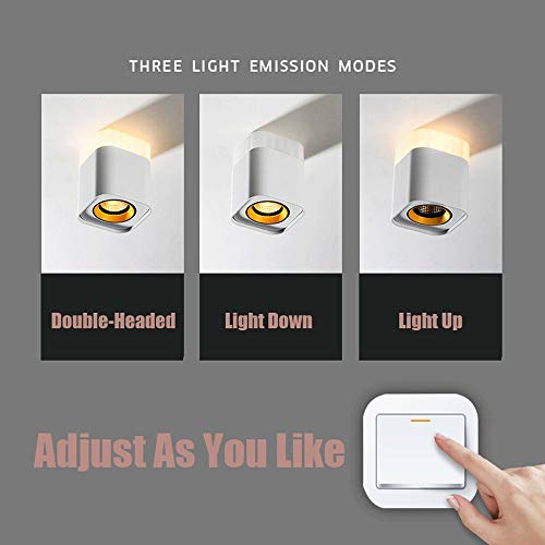 Luminaire de plafond LED double spot blanc cube au design architectural