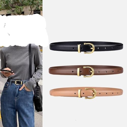 Skinny Belts, Waist Belt Women's Belts Real Leather Adjustable Fashionable Versatile Alloy Pin Buckle4