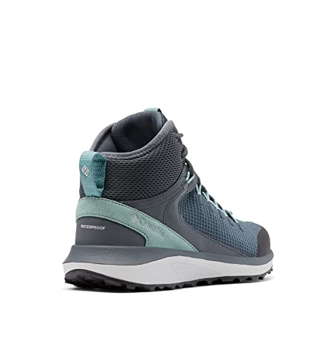 Columbia Tênis feminino Trailstorm Mid impermeável para caminhada, Grafite/Verde empoeirado, 37