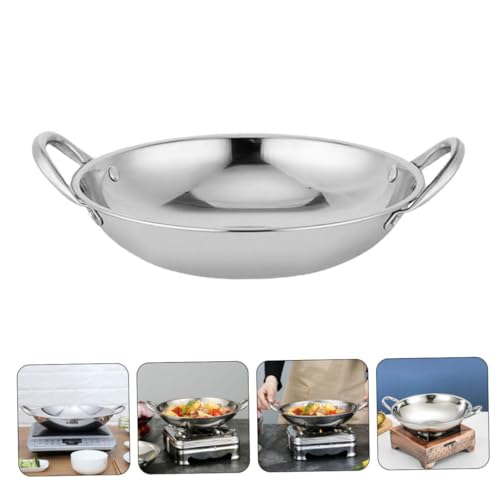 Wok de acero inoxidable con fondo redondo miniatura 4